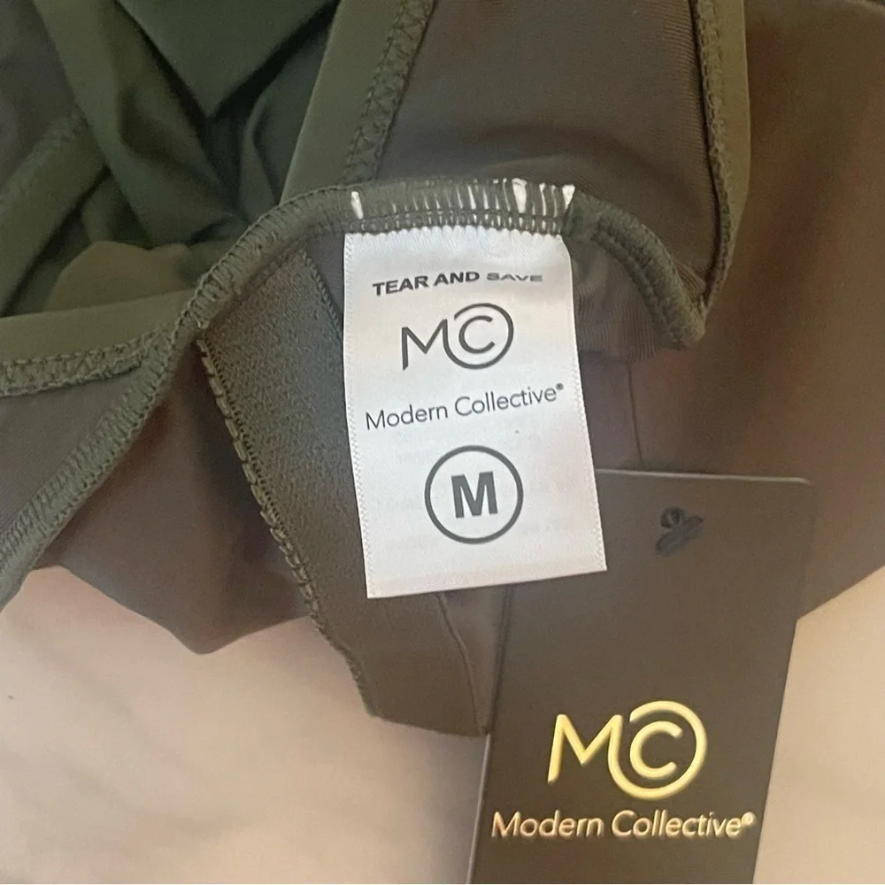 Modern Collective Olive Halter One‑Piece Swimsuit Size M NWT - Picture 5 of 7